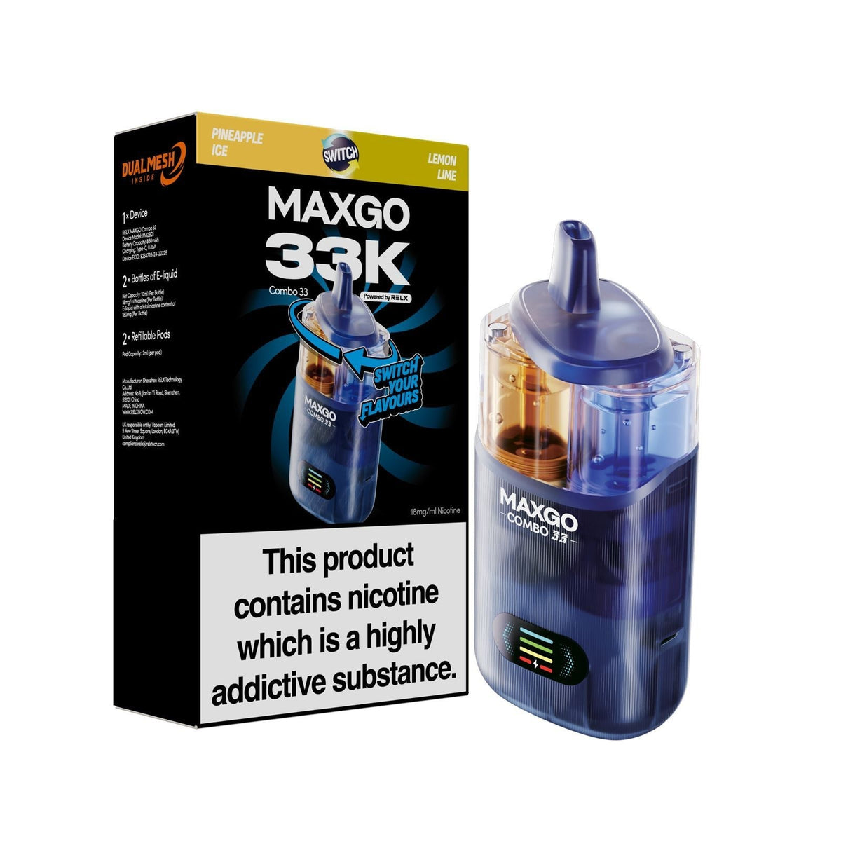MAXGO 33k Vape Box of 3