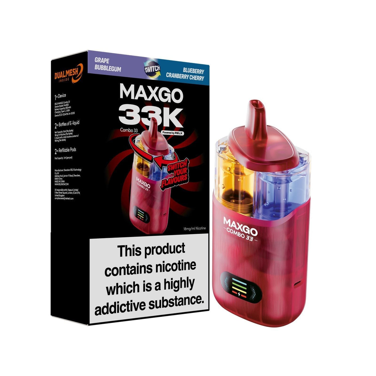 MAXGO 33k Vape Box of 3