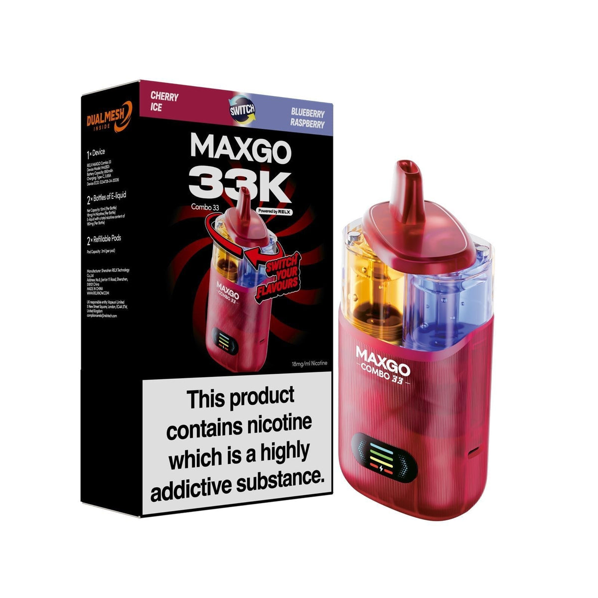 MAXGO 33k Vape Box of 3