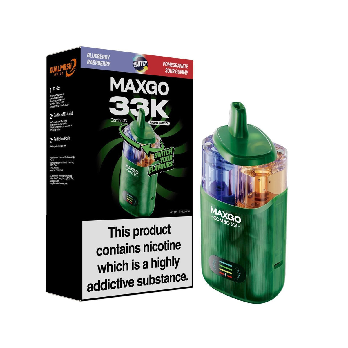 MAXGO 33k Vape Box of 3