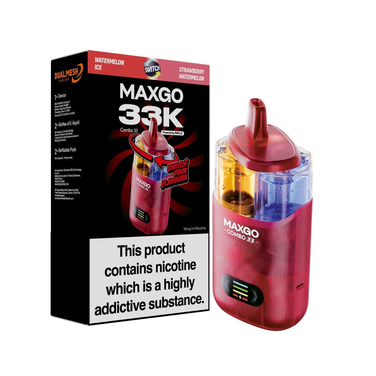 MAXGO 33k Vape Box of 3