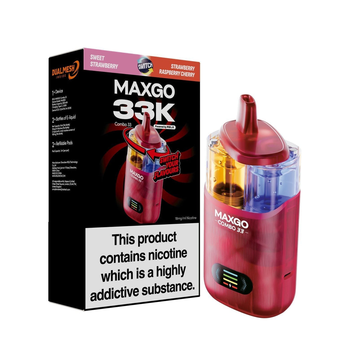 MAXGO 33k Vape Box of 3