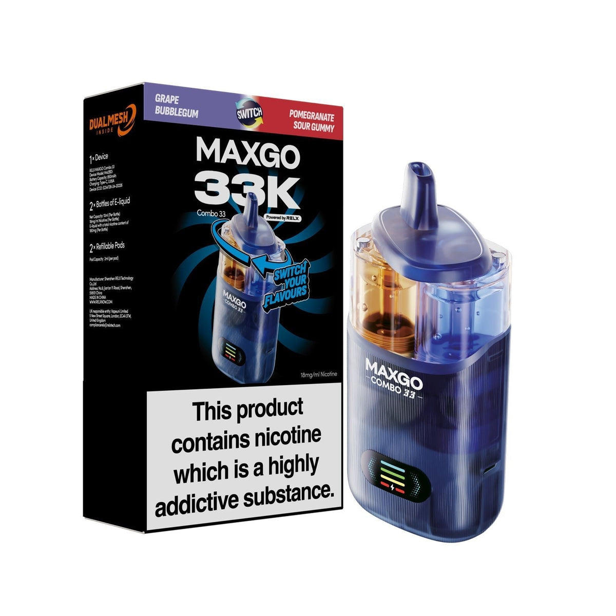 MAXGO 33k Vape Box of 3
