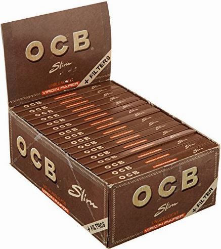 Ocb Unbleached Virgin Paper And Filters - Slim - Pack Of 32 Booklets