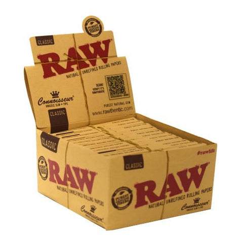 Raw - Classic Connoisseur Kingsize Slim Rolling Papers - Pack of 24 - Vape & Candy Wholesale