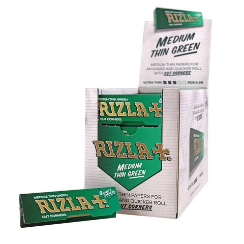 Rizla - Medium Thin Green Regular Booklets - Pack of 100 - Vape & Candy Wholesale