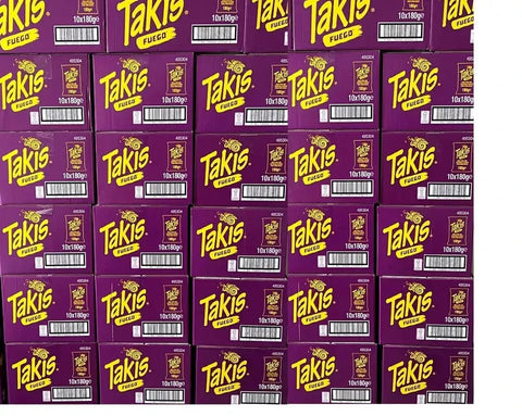 Takis Fuego Chili and Lime Flavour Tortilla Chips Pack of 10 - 180g - Vape & Candy Wholesale