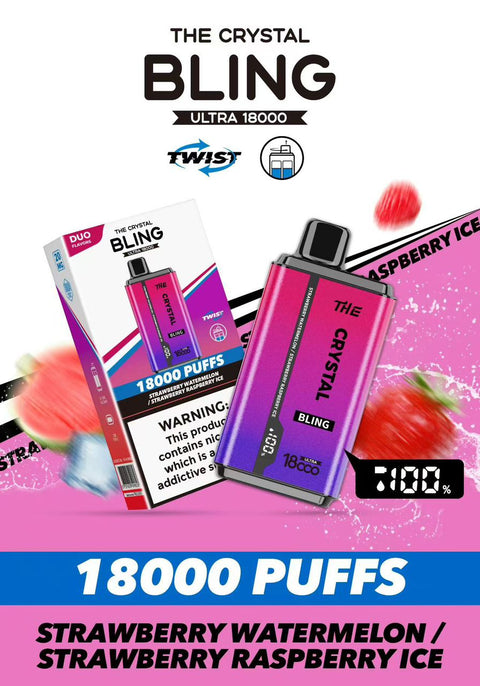 The Crystal Bling Ultra Twist 18000 Disposable Vape Box of 10 - Vape & Candy Wholesale