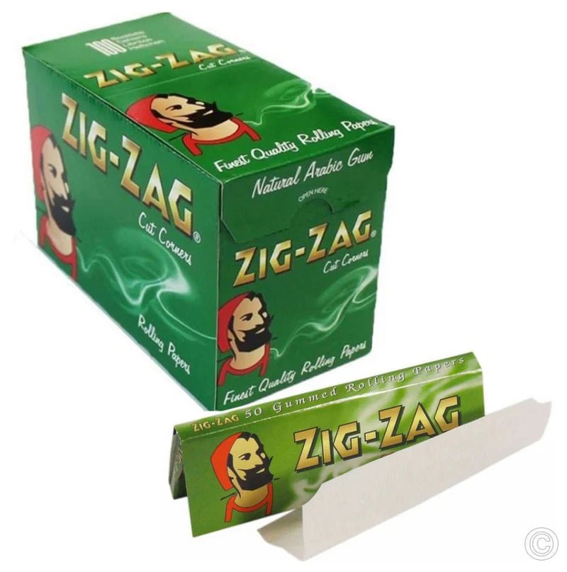 Zig Zag - Green Standard Regular Cigarette Rolling Paper - Box of 100