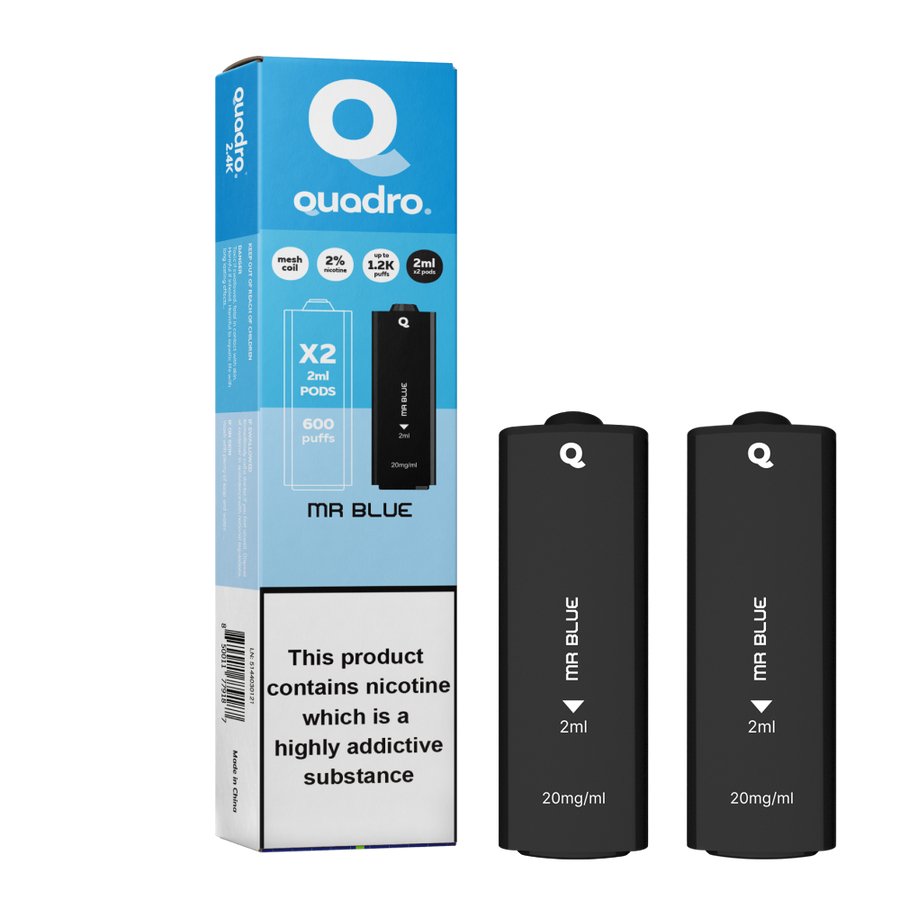 4 in 1 Quadro 2400 Puffs Replacement Pods Box of 10