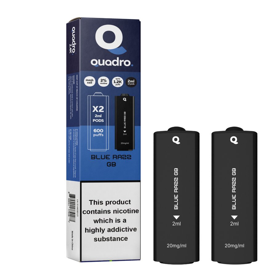 4 in 1 Quadro 2400 Puffs Replacement Pods Box of 10