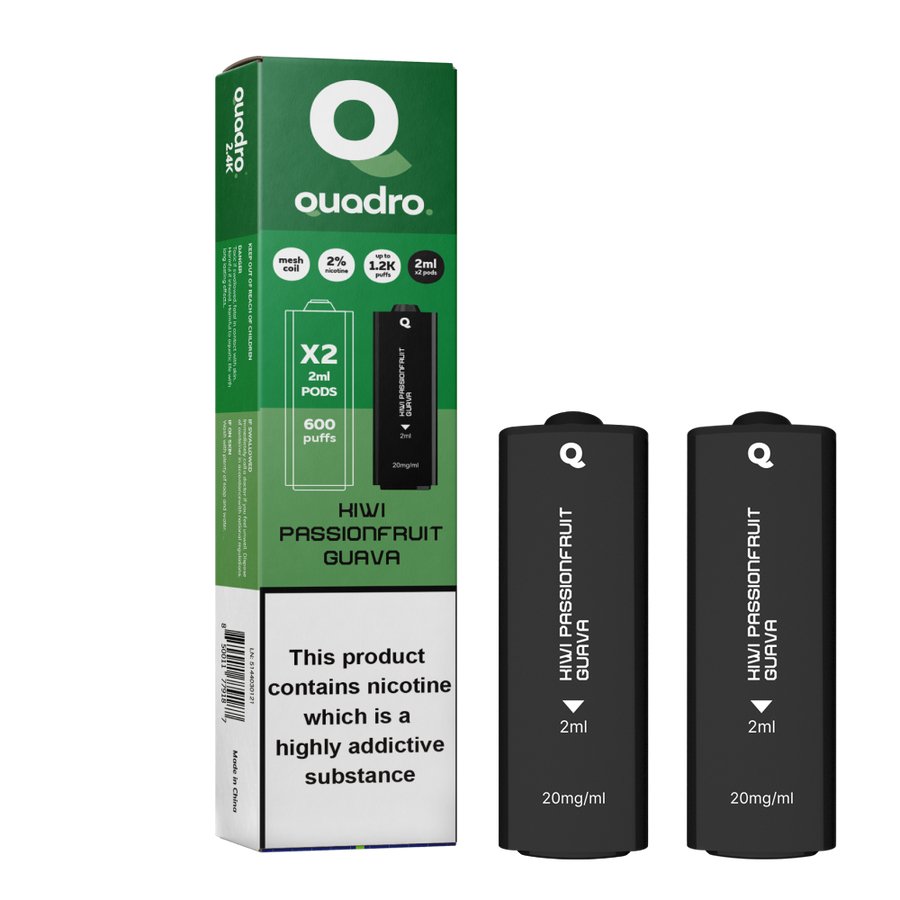4 in 1 Quadro 2400 Puffs Replacement Pods Box of 10