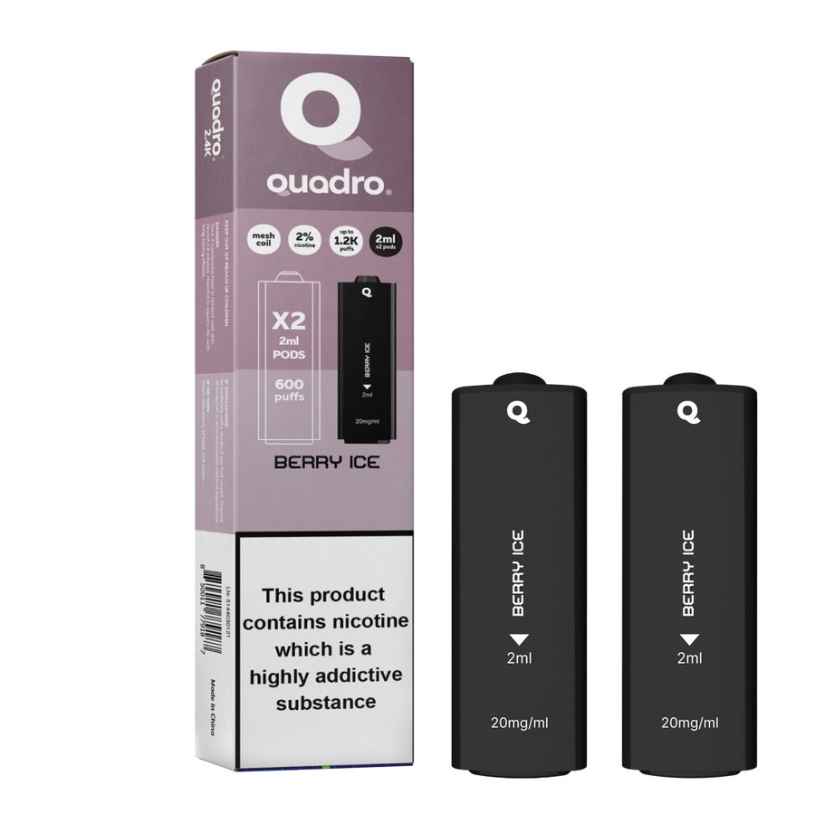 4 in 1 Quadro 2400 Puffs Replacement Pods Box of 10
