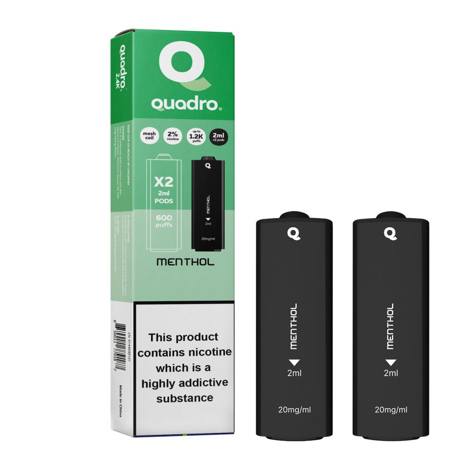 4 in 1 Quadro 2400 Puffs Replacement Pods Box of 10