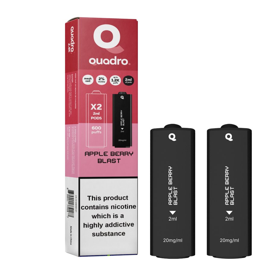 4 in 1 Quadro 2400 Puffs Replacement Pods Box of 10