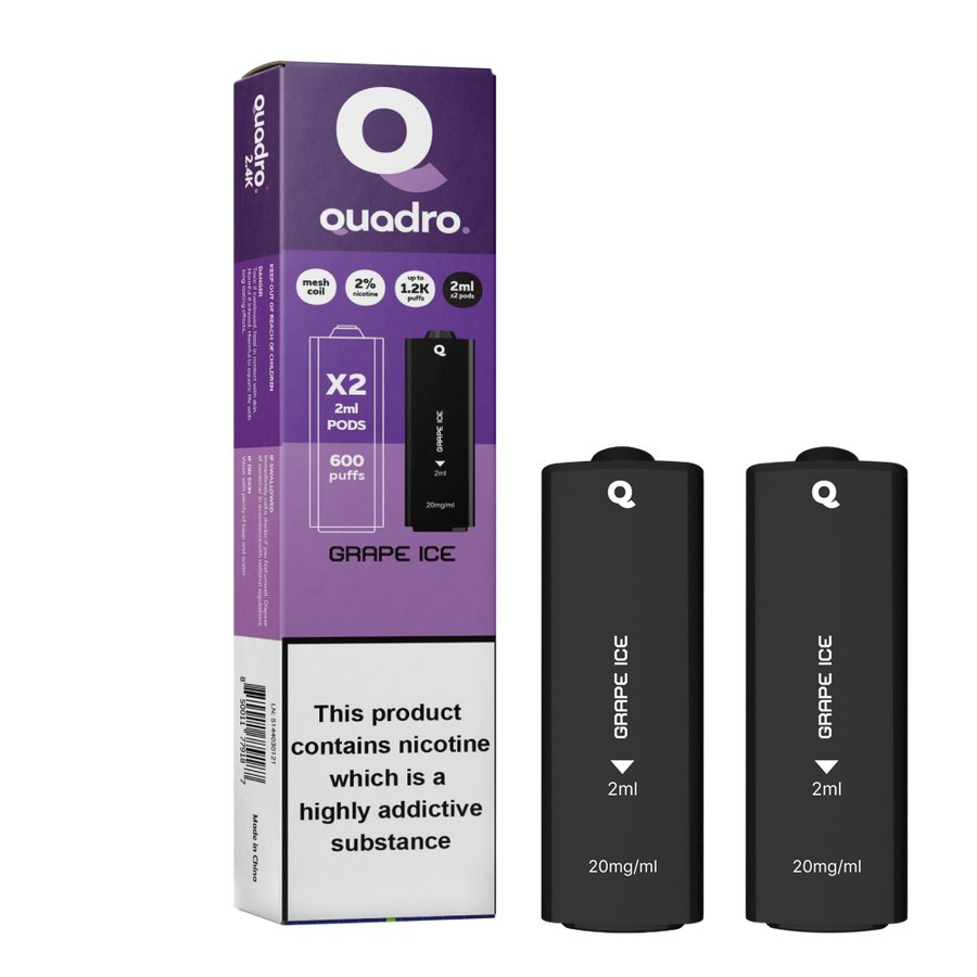 4 in 1 Quadro 2400 Puffs Replacement Pods Box of 10
