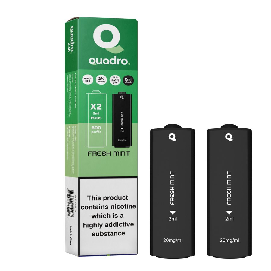4 in 1 Quadro 2400 Puffs Replacement Pods Box of 10