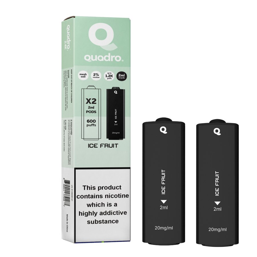 4 in 1 Quadro 2400 Puffs Replacement Pods Box of 10