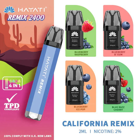 Hayati Remix 2400 Puffs 4 in 1 Disposable Vape Pod Kit - Vape & Candy Wholesale