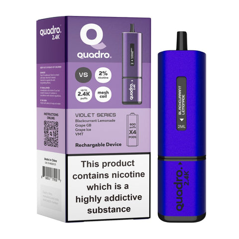 Quadro 2400 Puffs 4 in 1 Disposable Vape Pod Box of 5 - Vape & Candy Wholesale