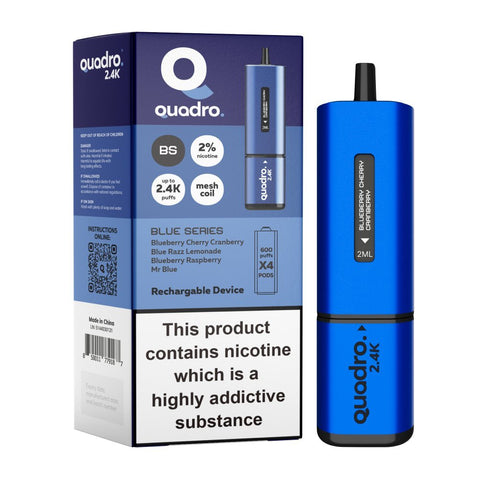 Quadro 2400 Puffs 4 in 1 Disposable Vape Pod Box of 5 - Vape & Candy Wholesale