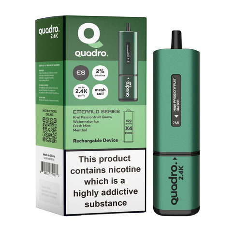 Quadro 2400 Puffs 4 in 1 Disposable Vape Pod Box of 5 - Vape & Candy Wholesale